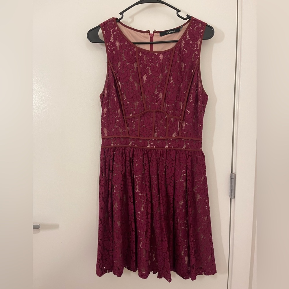 Corset Lace Maroon Mini Dress
